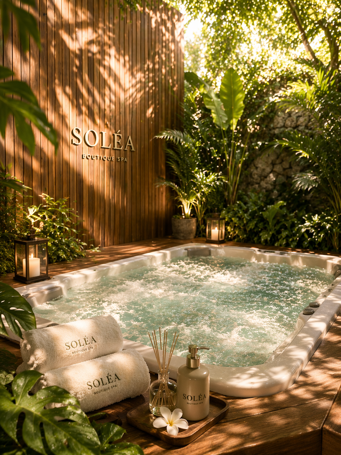 SOLÉA Boutique Spa outdoor jacuzzi garden